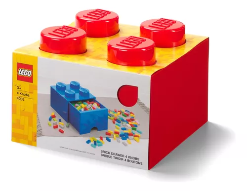 Caja de Almacenamiento LEGO® con Cajón Roja 25 x 25 x 18 cm