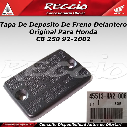 Tapa De Deposito De Freno Del Orig Cb250 92-2002 Reggio