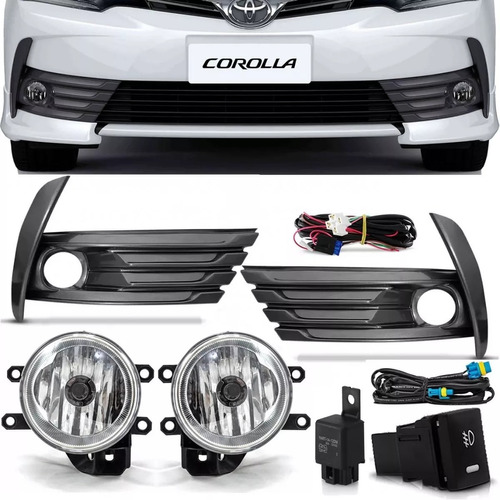 Kit Farol Milha Corolla 2017 - 18 Moldura Grafite Tiger Auto