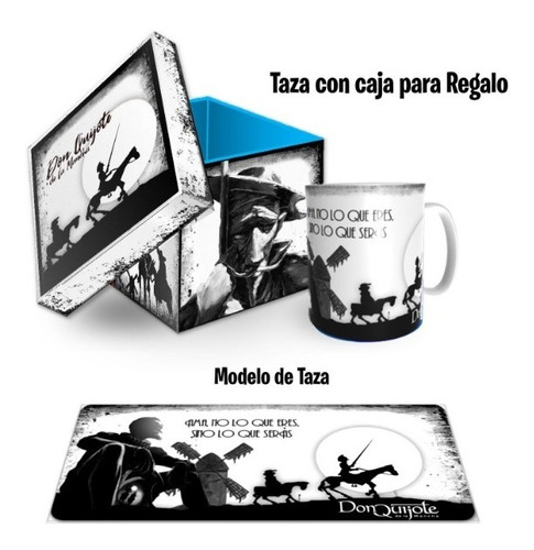 Taza Y Estuche Madera, Don Quijote De La Mancha, Con Envio