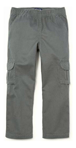 The Children's Place Slim Boys Pull-on Cargo Pant, Gray