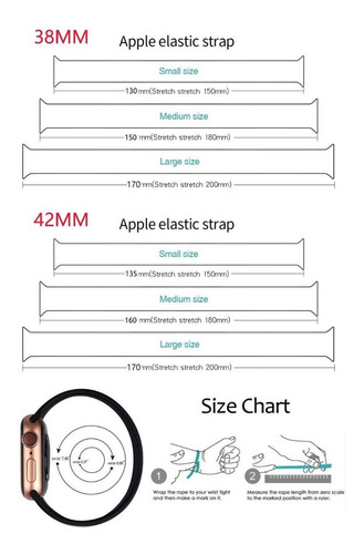 Imagen 2 de 2 de Malla Smart Watch Apple Silicona Elástica Todas Las Series