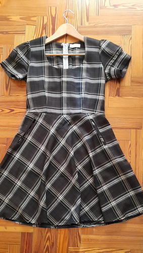 Vestido Tartan Marrón Impecable