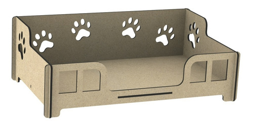 Cama Caminha Sofá Casa Pet Cachorro Gato Mdf Crú 50x30 Cm