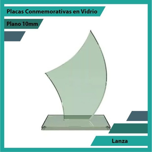 Premiación En Cristal Lanza Pulido Plano 10mm