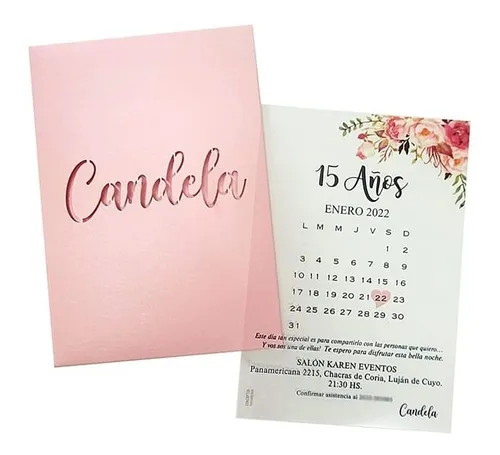 comprar Tarjeta Invitación Transparente 15 Años Sobre Calado X35