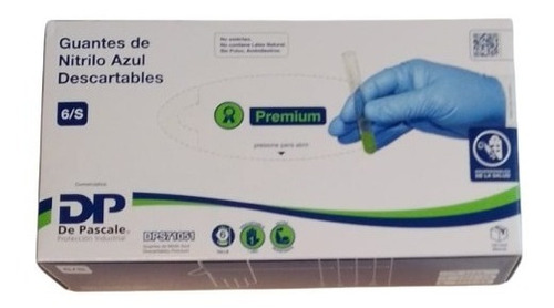 Imagen 1 de 9 de Guantes Nitrilo Azul Descartables Premium Caja X100 6/s