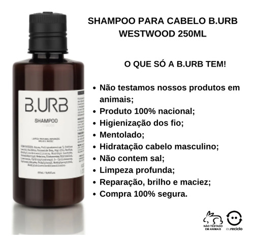 Shampoo E Condicionador Para Cabelo Barba Urbana 250ml