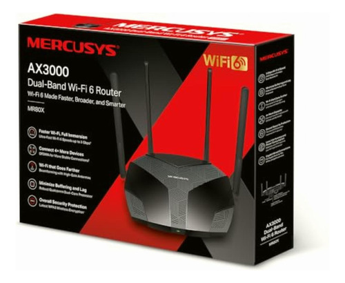 Mercusys Router Wifi 6, Ax3000 Doble Banda, Qualcomm