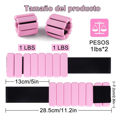 2pcs Polainas Para Tobillo, 2lb(900g) Pesas Para Tobillos Y