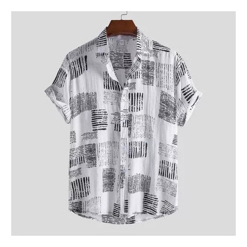 Camisa Estampada Verano Hombre, Camisas Casuales Botones