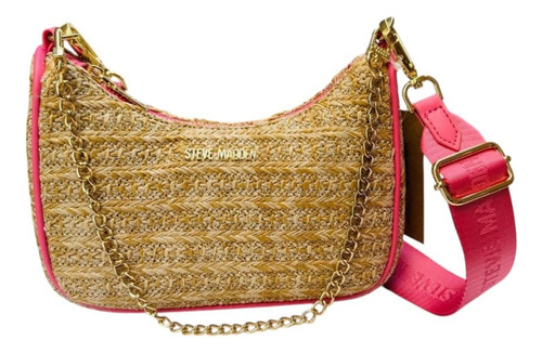 Bolsa Steve Madden Btamela Hobo Mujer Rafía Con Cadena