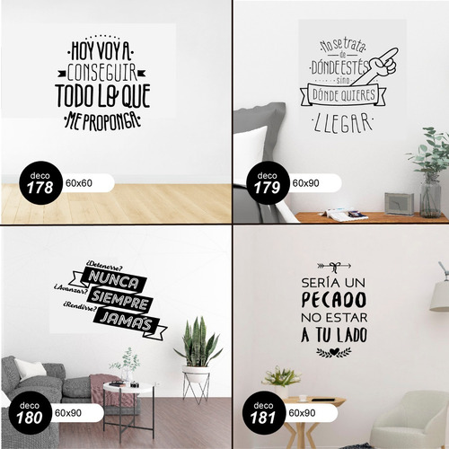 Imagen 10 de 10 de Vinilos Decorativos De Pared - Frases Inspiradoras