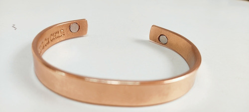 Imagen 4 de 5 de Pulsera De Cobre 99.99% Lisa Con Imanes Artesanía Chilena