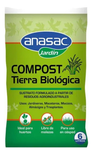 Tierra Biologica Compost 6 Litros - Anasac  