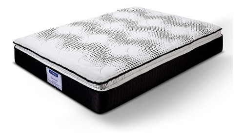 Juego De Box Y Colchón Fantastic Restonic - King Size Color Blanco Con Gris