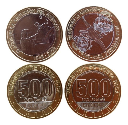 Monedas Costa Rica Bimetalicas 