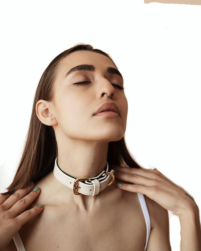 Collar Choker  Cuero Italiano Calidad Premium