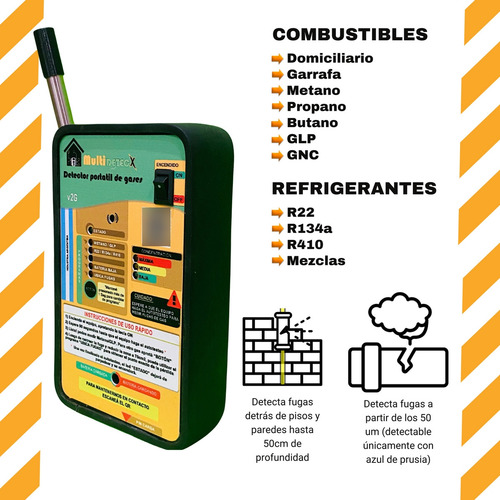 Detector Fuga Gas Natural Red Garrafa Refrigerantes R410 R134 R22 Automático Multidetecx 100%nacional Garantía +regalos