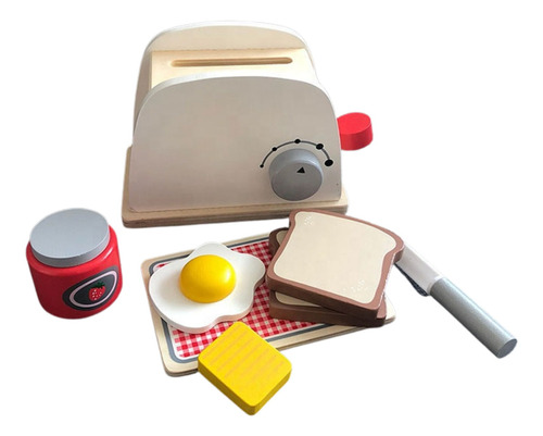 Juguete Madera -tostadora Con 8 Piezas - Montessori