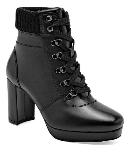 Bota Tacon Cuadrado De Flexi Para Mujer Negro 118910 T7