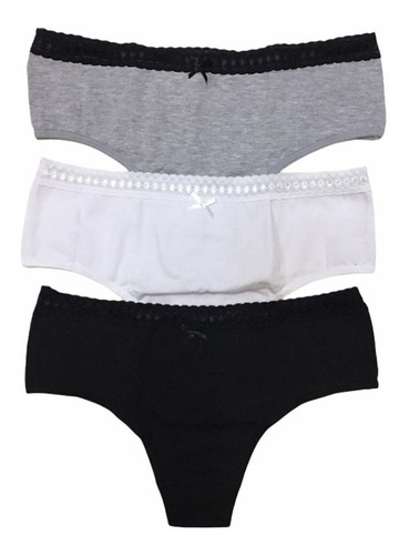 Pack X3 Culotte Less Puntilla Ancha Lady Michi Art 446