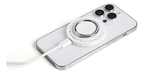 Cargador Inalámbrico Anillo Soporte 2 En 1 Magsafe Inpro Blanco