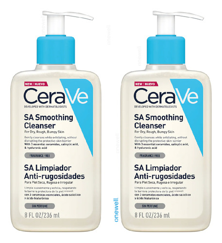 2 Pack Cerave Sa Limp Anti-rugosidades Ácido Salicílico 236m