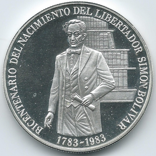  Moneda De Plata Simón Bolívar 1983 Proof Capsula Lighthouse