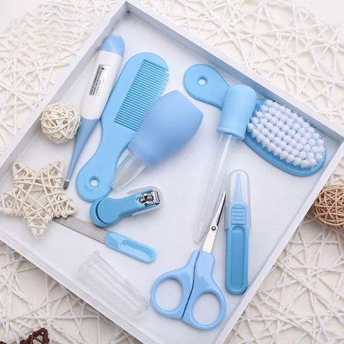 Kit 10 Pcs Higiene Cuidado Para Bebes Super Completo!! Celeste