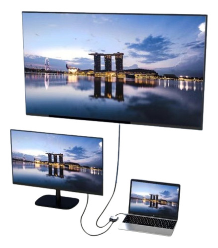 Adaptador Usb C Hub 4 En 1 Hdmi 4k / Vga / Tipo C / Usb 3.0