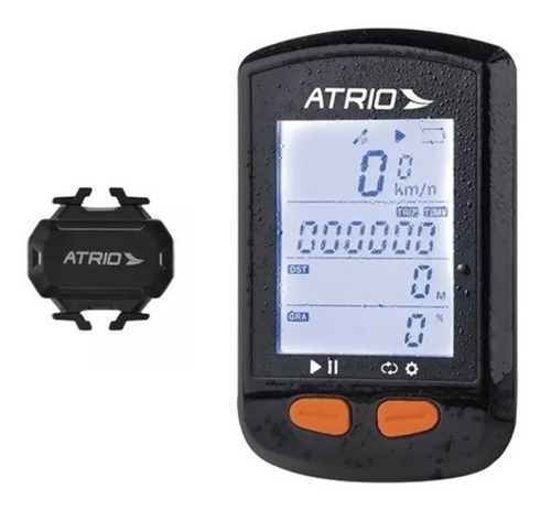 Imagem 1 de 3 de Velocimetro Atrio Gps Steel Sensor De Cadência Ciclismo Bike