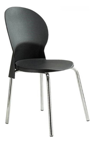 Cadeira Inox 304 - Luna - Kit Com 06 Unidades - Preto