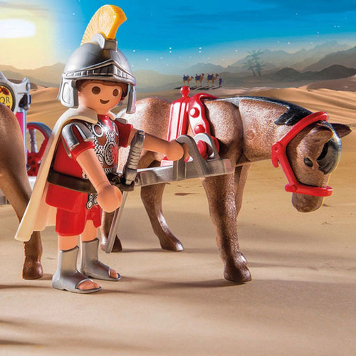 Playmobil Carruaje Romano Historia 2 Caballos 1 Soldado 5391 Unico