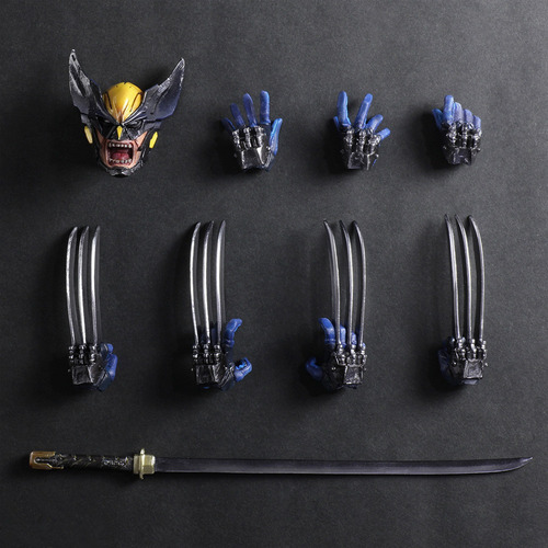 Figura Articulada Wolverine Con Katana Play Arts 28cm