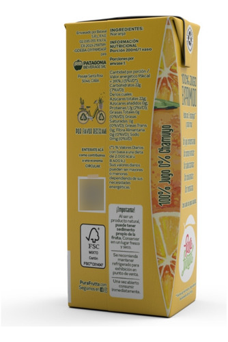 Jugo De Naranja Pura Frutta Kids 12 X 250 Ml