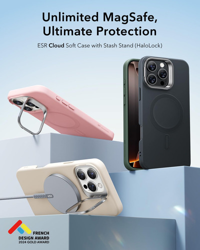 Funda De Silicona Esr Con Soporte Para iPhone 16 Pro Max Light