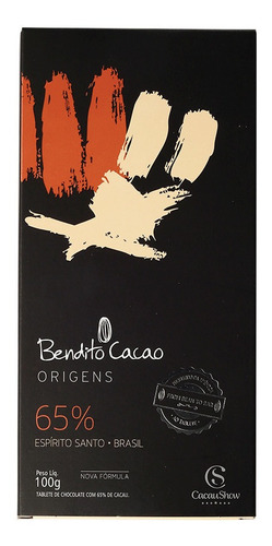 Tablete Chocolate Bendito Cacao Origens 65% Cacau Show 100g