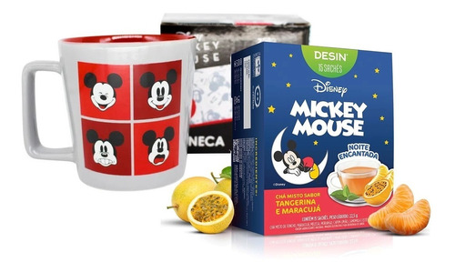 Kit Presente Caneca Buck Mickey  + Cha Desincha Mickey Mouse
