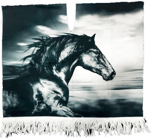 Imagen 9 de 10 de Poncho Caballos Y Gallos Sublimado Completo