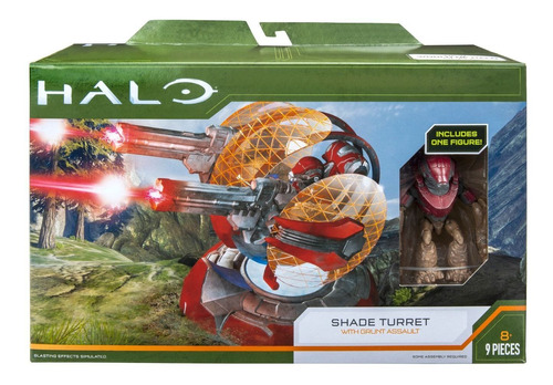 Vehículo Halo Wars + Figura Shade Turret Con Grunt Assault
