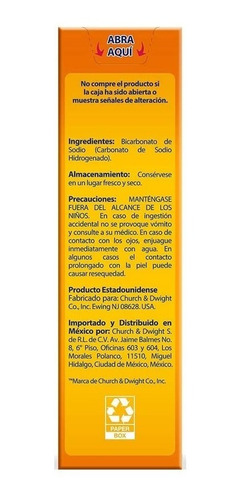 Imagen 4 de 4 de Bicarbonato De Sodio Limpiador Multiusos 1.8kg Arm & Hammer