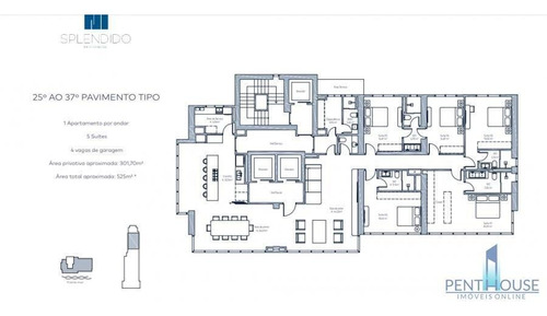 Imagem 11 de 15 de Apartamento Frente Mar Para Venda Em Balneário Camboriú, Centro, 4 Dormitórios, 4 Suítes, 5 Banheiros, 4 Vagas - Splendido_1-1146870