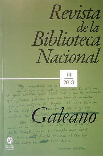 Libro Revista De La Biblioteca Nacional 14 Galeano 2018 De A