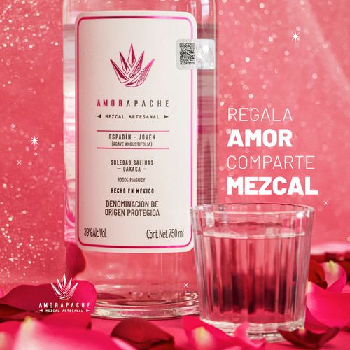Kit Apache, Espadín 750ml + Tepeztate 750ml + 4 Vasos Regalo
