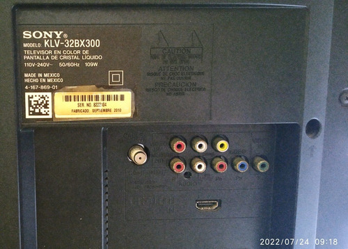 Imagen 3 de 6 de Tv 32 Sony Bravía Con Control Usado Para Reparar Pantalla