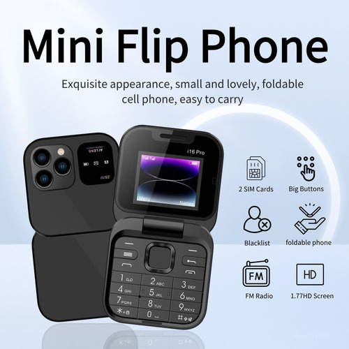 S Mini Teléfono Plegable Para Personas Mayores, Recargable, 2 G De Doble Sim
