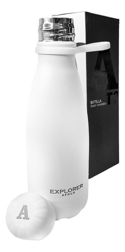 Botella Deportiva Explorer 500 Ml Bi Capa Acero Inoxidable Color Blanco