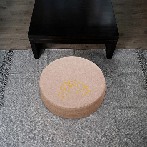 Cojín De Meditación Con Funda Extraíble Beige 6cm