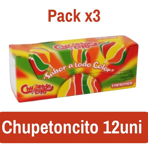 Chupetoncito Paletones 12 Unidades - Pack X3